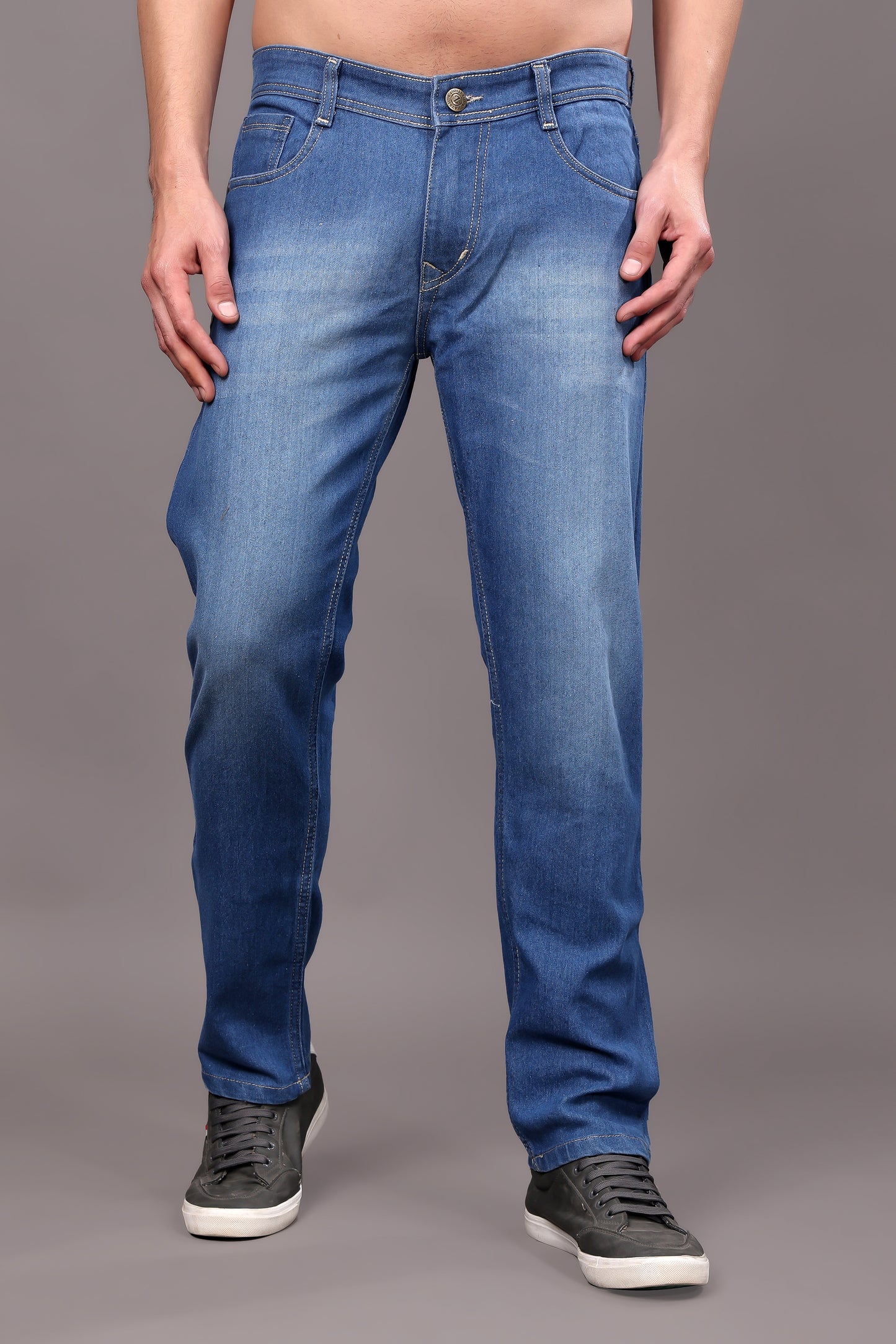 ZAYSH Men Slim Mid Rise Blue Washed Jeans