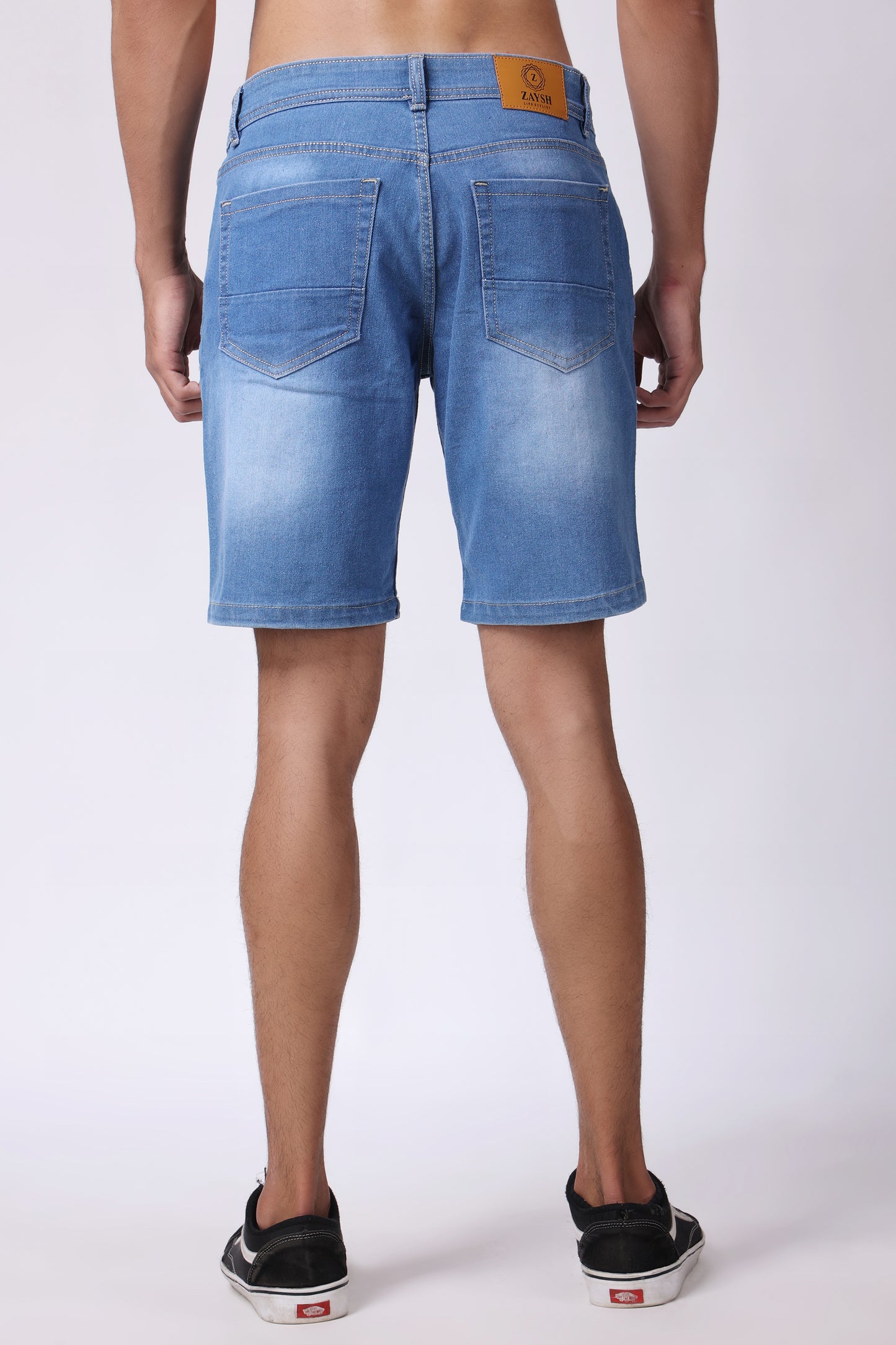 ZAYSH Men Slim Mid Rise Blue Shorts