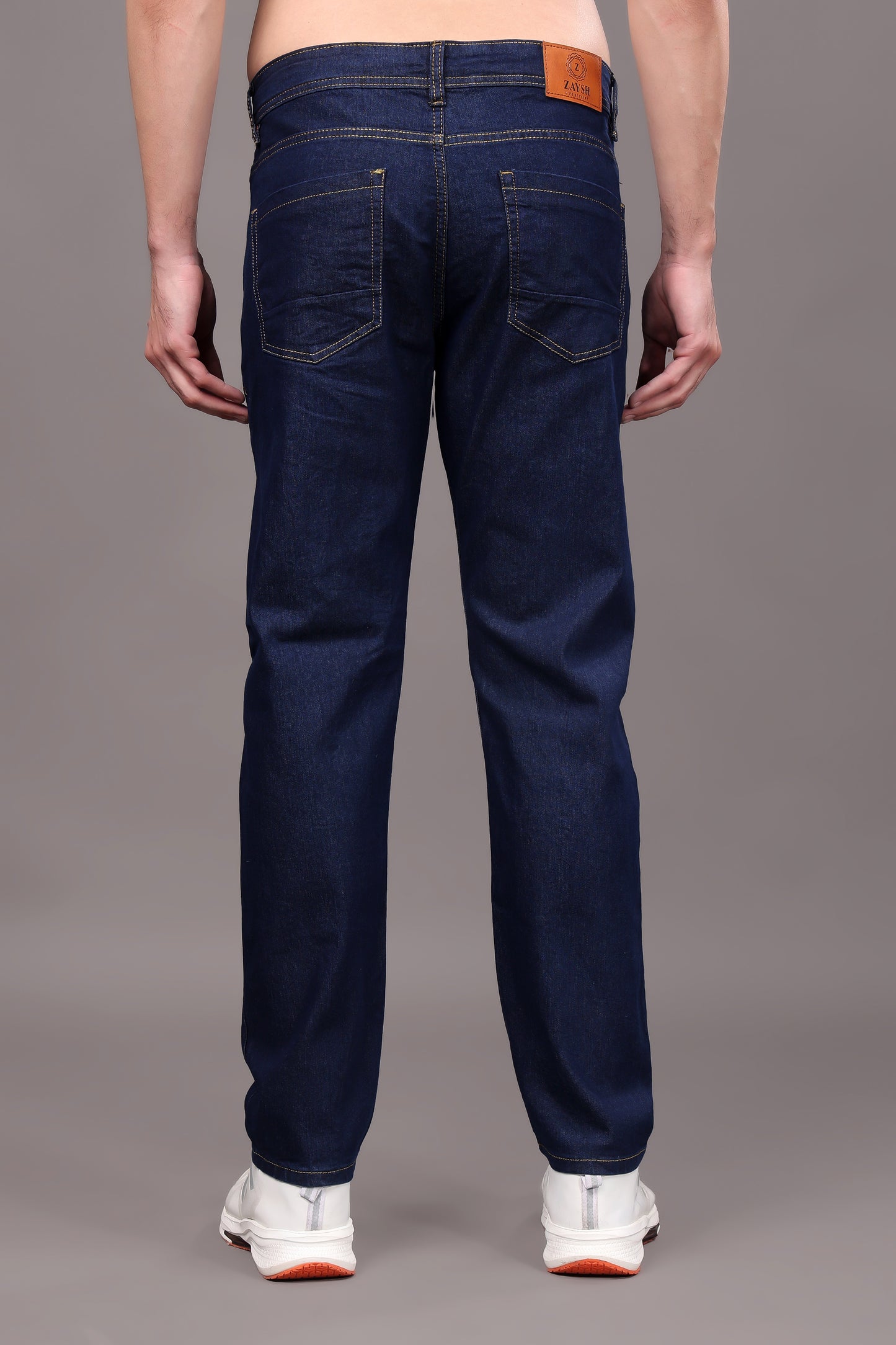 ZAYSH Men Slim Mid Rise Dark Blue Jeans