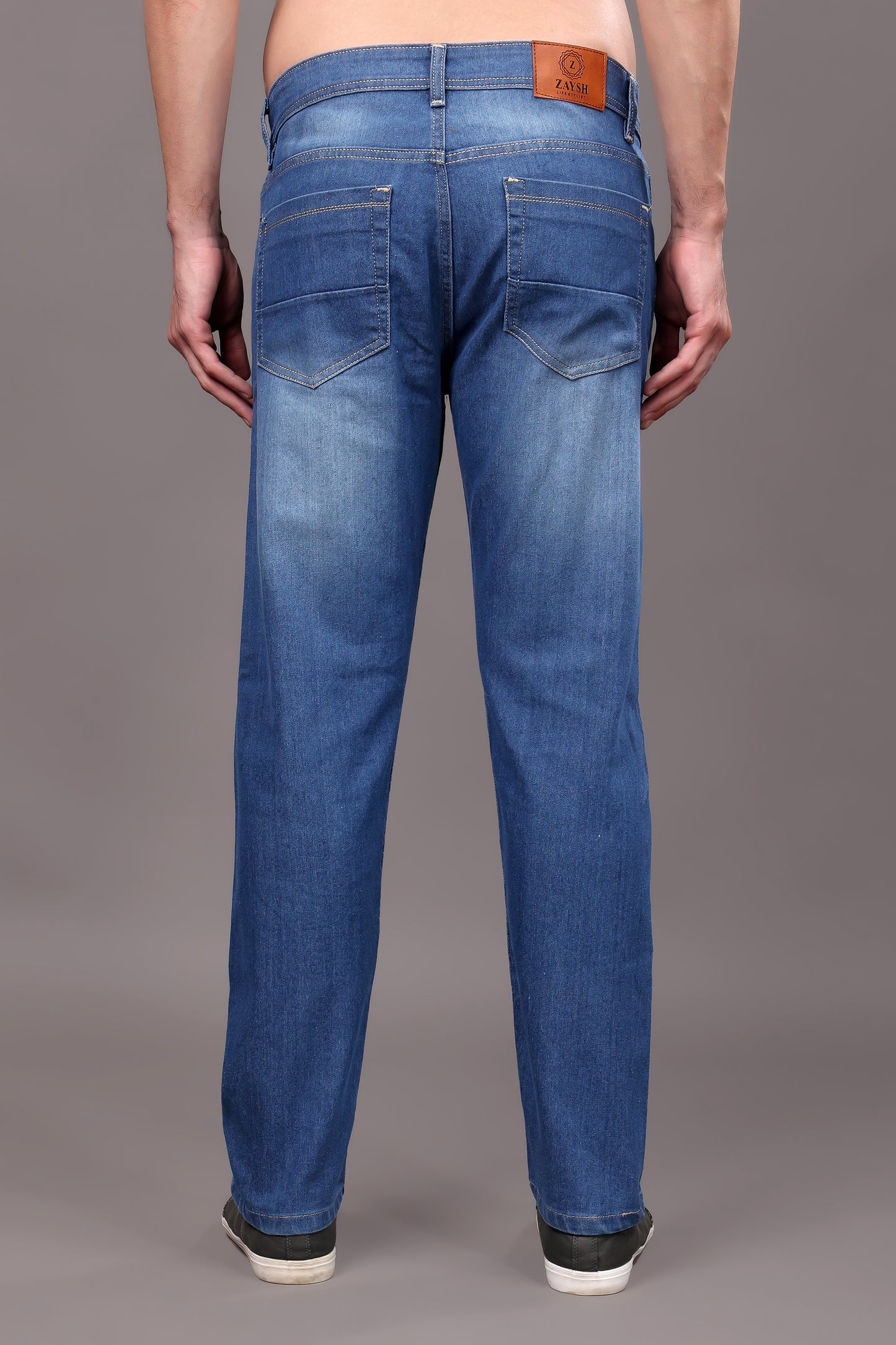 ZAYSH Men Slim Mid Rise Blue Washed Jeans