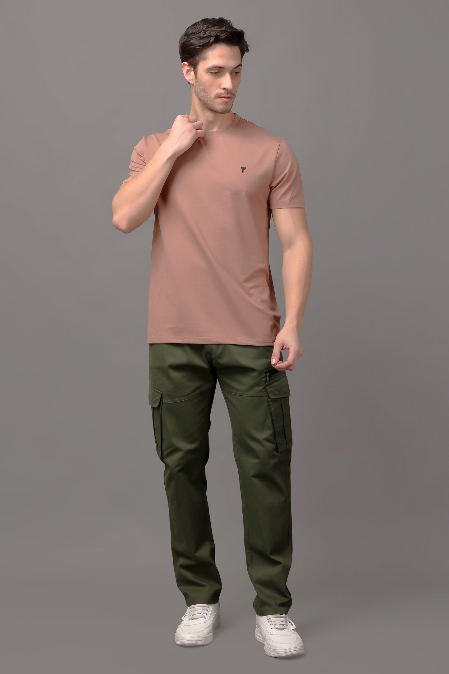 ZAYSH Men Regular Mid Rise Dark Green Cargo Pants (CAR-CP)