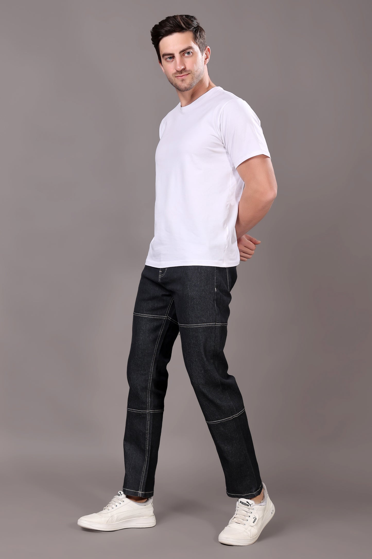 ZAYSH Men Relaxed fit Mid Rise Dark Grey Jeans Pants (MJRP-2D-06)