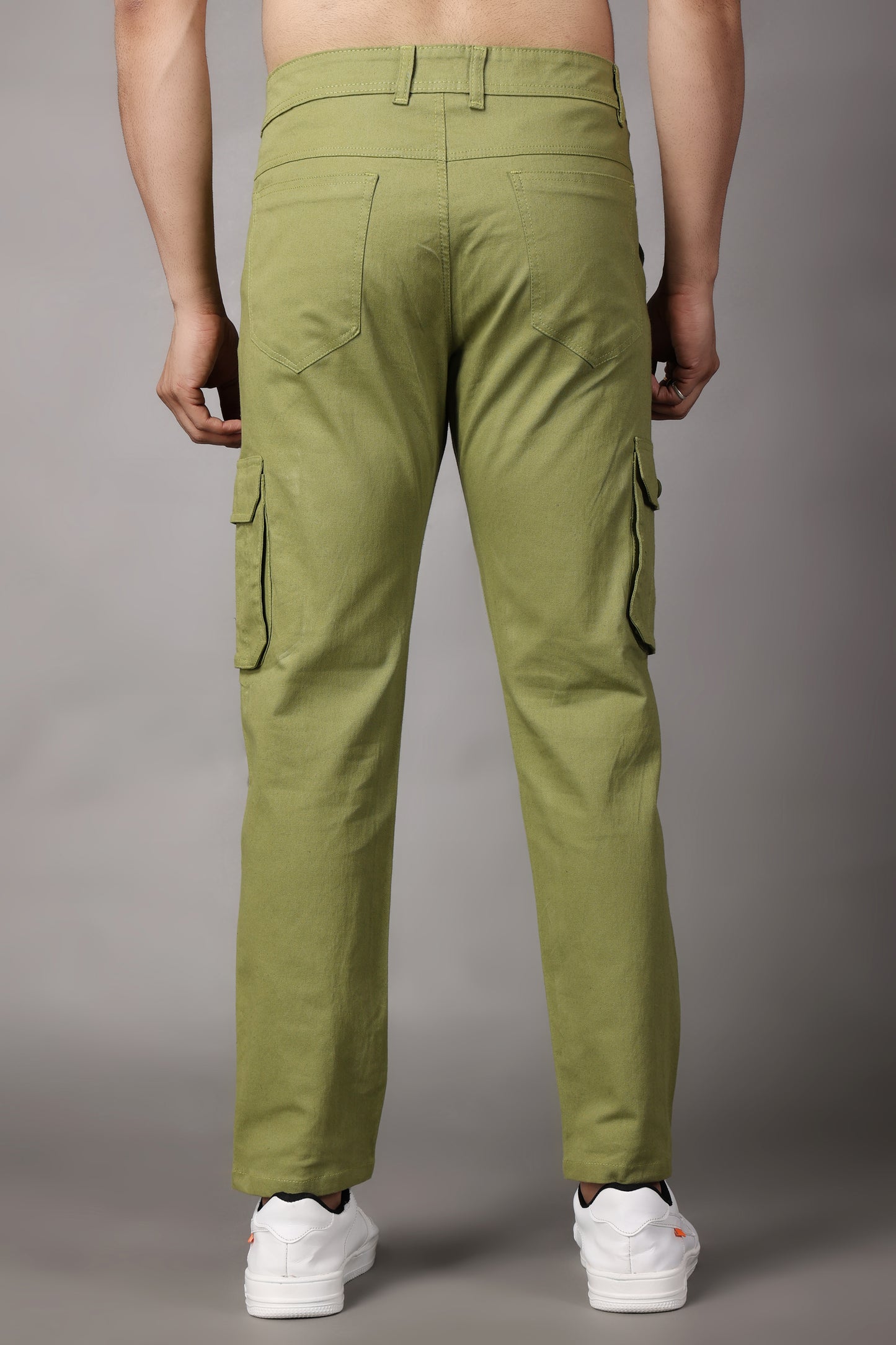 ZAYSH Men Regular fit Mid Rise Green Cargo Pants (HCAR-BP)