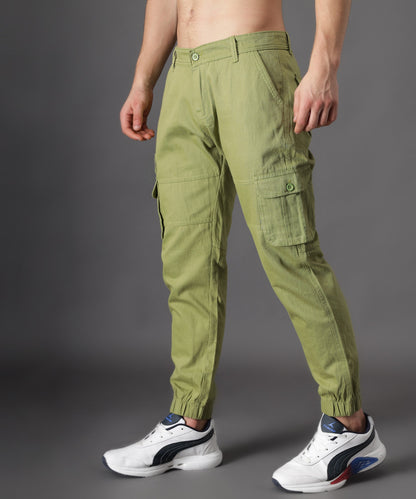 ZAYSH Men Regular Mid Rise Green Cargo Pants (CAR)