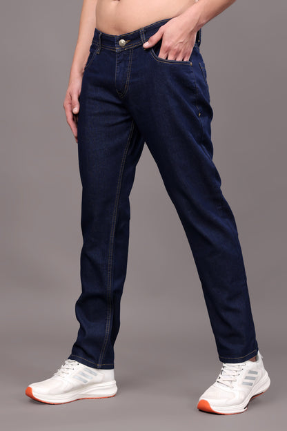 ZAYSH Men Slim Mid Rise Dark Blue Jeans