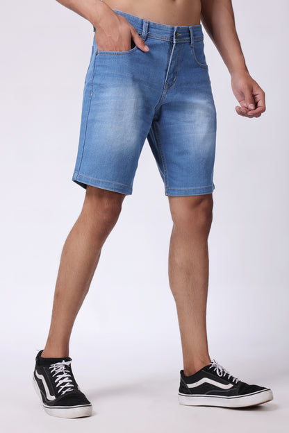 ZAYSH Men Slim Mid Rise Blue Shorts