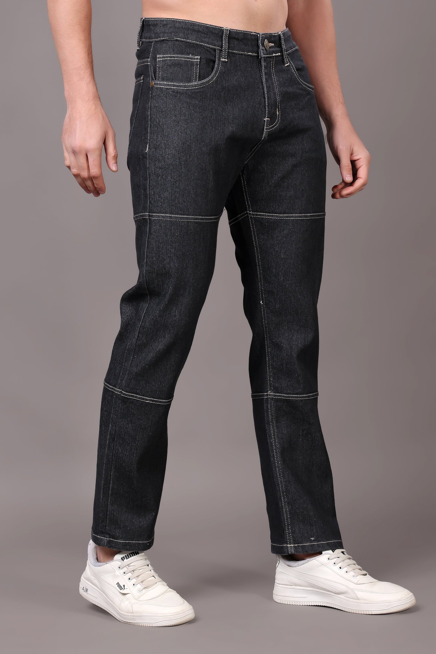 ZAYSH Men Relaxed fit Mid Rise Dark Grey Jeans Pants (MJRP-2D-06)