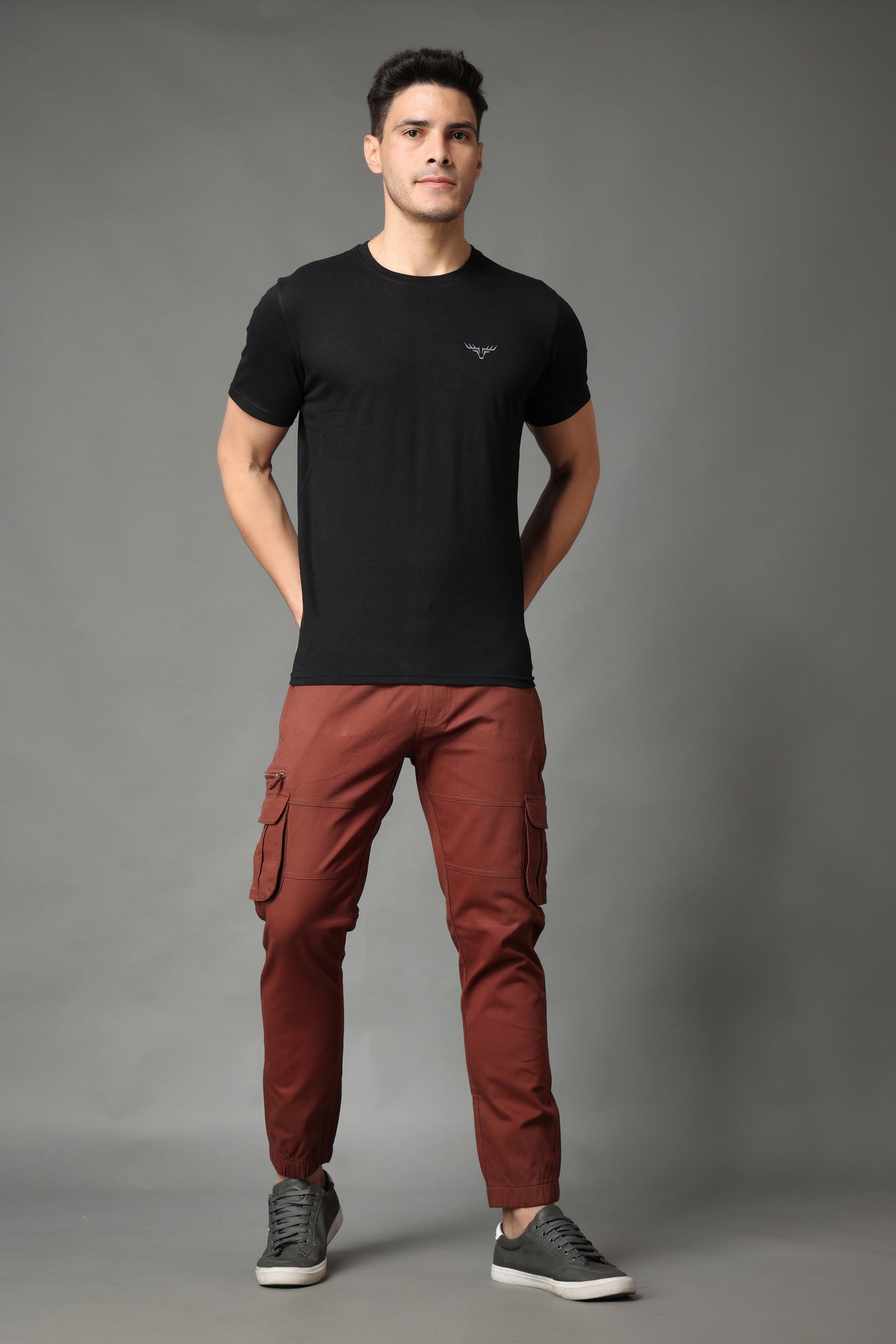 ZAYSH Men Regular Mid Rise Brown Cargo Pants